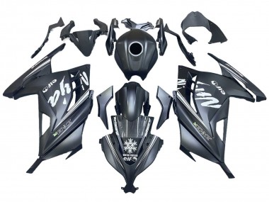 Online 2013-2024 Kawasaki EX300 Motorcycle Fairings - Matte Black White Elf Snow Canada