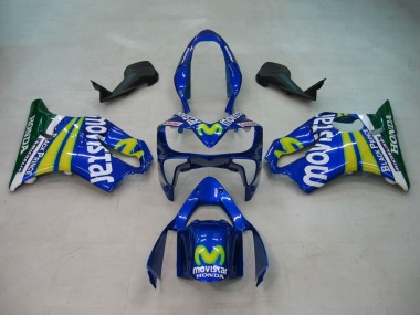Online 2004-2007 Honda CBR600 F4i Motorcycle Fairings - Blue Yellow Green MoviStar Canada