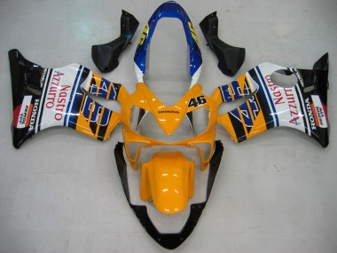 Online 2004-2007 Honda CBR600 F4i Motorcycle Fairings - Yellow Blue White Black Nastro Azzurro Canada