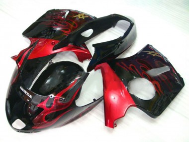 Online 1996-2007 Honda CBR1100XX Blackbird Motorcycle Fairing Kits - Glossy Black Red Flame Canada