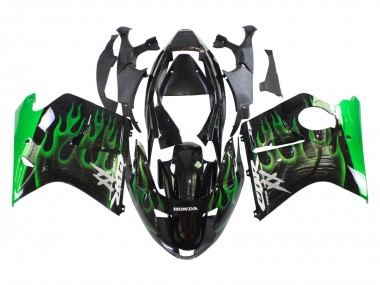 Online 1996-2007 Honda CBR1100XX Blackbird Motorcycle Fairing - Glossy Black Green Flame Canada