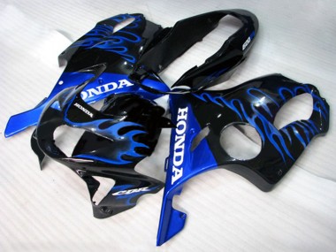Online 1999-2000 Honda CBR600 F4 Motorcycle Fairings - Glossy Black Blue Flame Canada