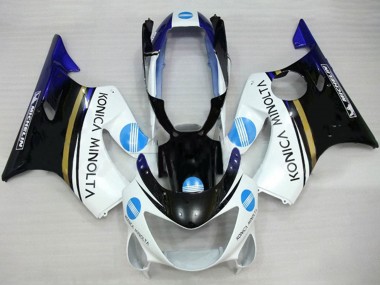 Online 1999-2000 Honda CBR600 F4 Motorcycle Fairings - White Blue Glossy Black Konica Minolta Canada