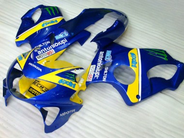 Online 1999-2000 Honda CBR600 F4 Motorcycle Fairings - Blue Yellow Green Monster Canada