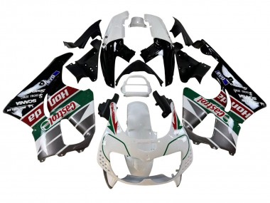 Online 1996-1997 Honda CBR900RR 893 Motorcycle Fairings - White Green Grey Glossy Black Castrol Canada