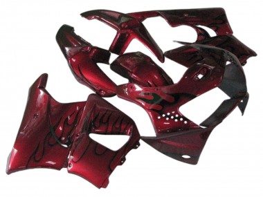 Online 1998-1999 Honda CBR900RR 919 Motorcycle Fairings - Dark Red with Black Flame Canada