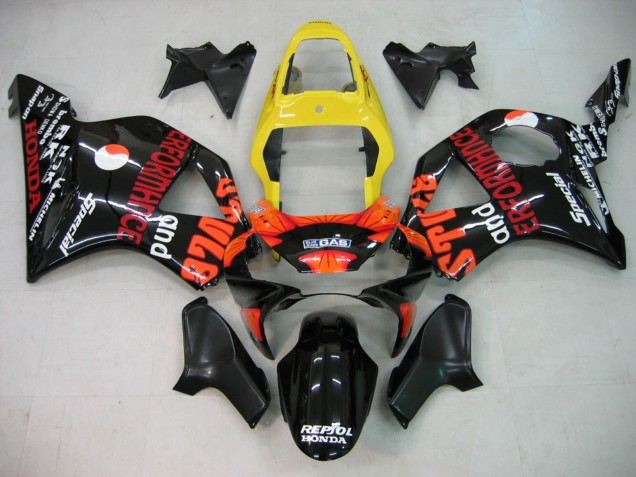 2002-2003 Honda CBR900RR 954 Motorcycle Fairing - Yellow Red Glossy Black Repsol Rossi Canada