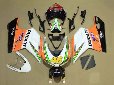 Online 2007-2014 Ducati 848/1098/1198 Motorcycle Fairings - White Orange Green Glossy Black Tim 46 Canada