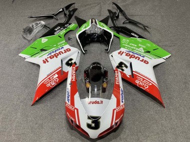 Online 2007-2014 Ducati 848/1098/1198 Motorcycle Fairings - White Red Green Valsir 3 Canada
