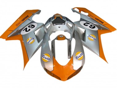 Online 2007-2014 Ducati 848/1098/1198 Motorcycle Fairings - Silver Orange Gulf 62 Canada