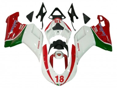 Online 2007-2014 Ducati 848/1098/1198 Motorcycle Fairings - White Red Green 18 Canada
