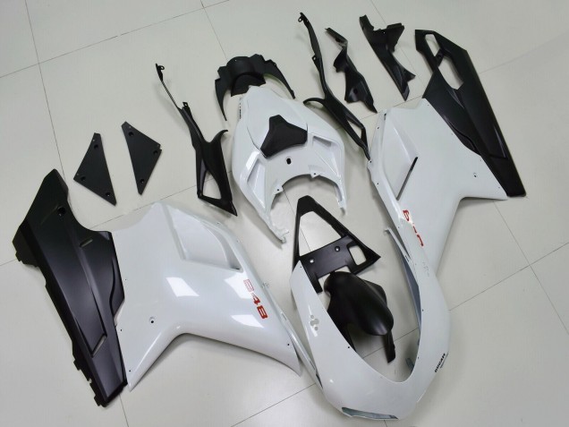 2007-2014 Ducati 848 Motorcycle Fairings - White Matte Black Canada