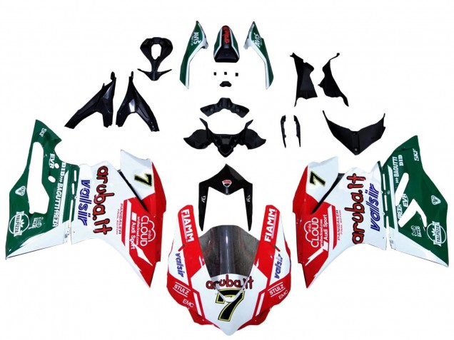 2015-2020 Ducati 959/1299 Motorcycle Fairings - White Red Green Valsir Fiamm 7 Canada