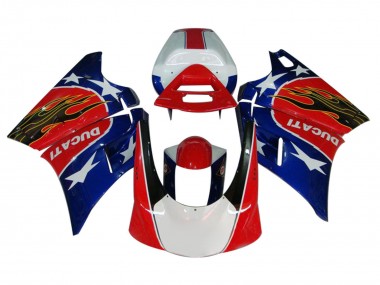 Online 1993-2005 Ducati 748/916/996/998 Motorcycle Fairings - White Red Blue Glossy Black Flame Canada