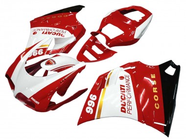 Online 1993-2005 Ducati 996 Motorcycle Fairings - White Red Gold Glossy Black Corse Performance Canada