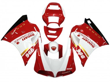 Online 1993-2005 Ducati 996 Motorcycle Fairings - White Red Gold Glossy Black Corse Performance Canada