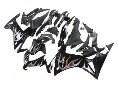 Online 2013-2015 Honda CBR500R Motorcycle Fairings - Glossy Black Silver Flame Canada