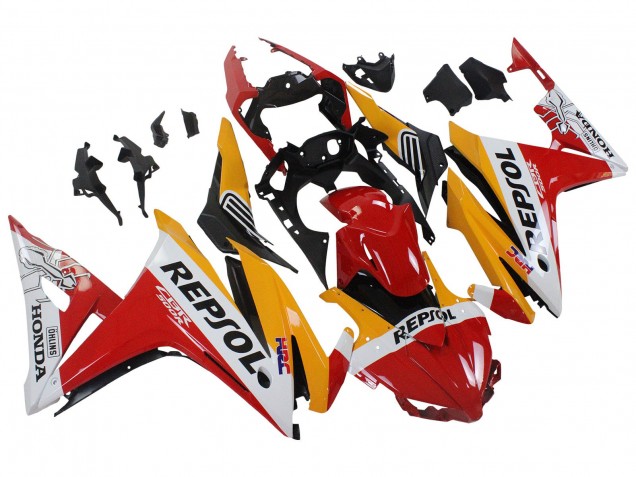 2016-2018 Honda CBR500R Motorcycle Fairings - Yellow White Red Repsol HRC Canada