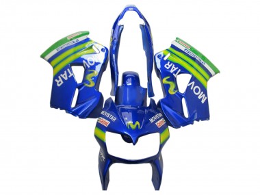 Online 2002-2013 Honda VFR 800 Motorcycle Fairings - Blue Green White MoviStar Castrol Canada