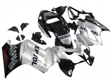 Online 2002-2013 Honda VFR 800 Motorcycle Fairings - Silver Glossy Black Repsol Canada