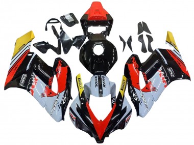 Online 2004-2005 Honda CBR1000RR Motorcycle Fairings - Yellow Red White Glossy Red Bull Repsol HRC Canada