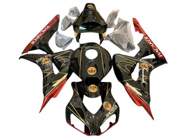 Online 2006-2007 Honda CBR1000RR Motorcycle Fairings - Glossy Black Red Gold BACARDI Canada