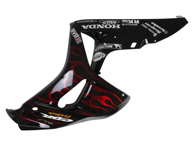 2006-2007 Honda CBR1000RR Motorcycle Fairings - Glossy Black Yellow Red Flame Canada