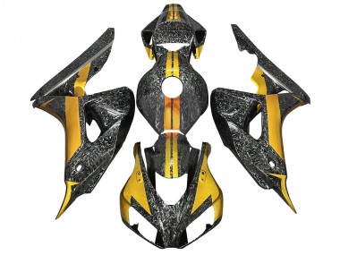 Online 2006-2007 Honda CBR1000RR Motorcycle Fairings - Gold Black Forged Carbon Fiber Canada