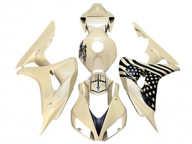 Online 2006-2007 Honda CBR1000RR Motorcycle Fairings - Cream Black Canada