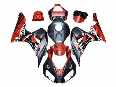Online 2006-2007 Honda CBR1000RR Motorcycle Fairings - Red Matte Black Monster Shark Canada