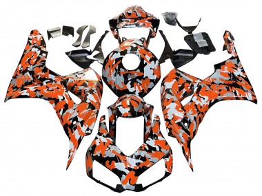 Online 2006-2007 Honda CBR1000RR Motorcycle Fairings - Black Orange Silver Camouflage Canada