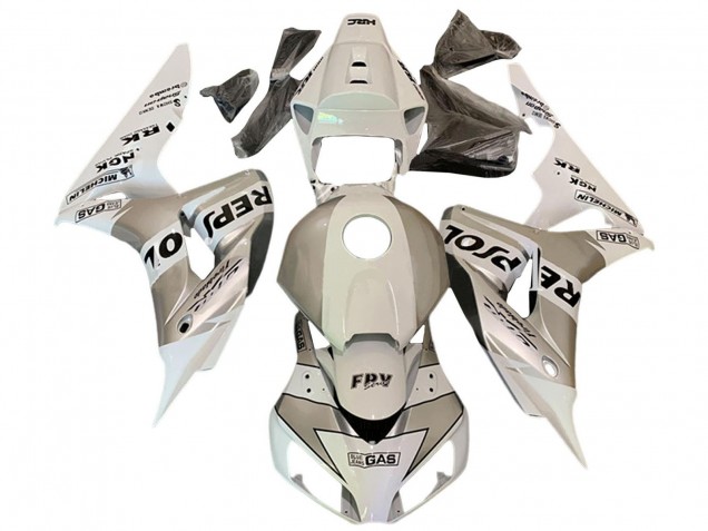 2006-2007 Honda CBR1000RR Motorcycle Fairings - White Grey Repsol Canada