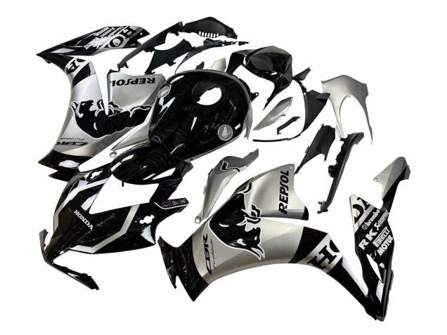 2012-2016 Honda CBR1000RR Motorcycle Fairings - Silver Glossy Black Repsol Red Bull Canada