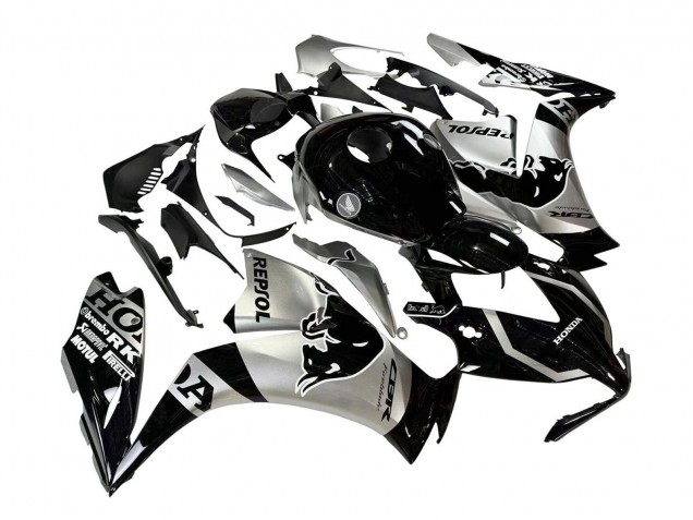2012-2016 Honda CBR1000RR Motorcycle Fairings - Silver Glossy Black Repsol Red Bull Canada
