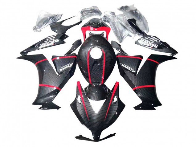 2012-2016 Honda CBR1000RR Motorcycle Fairings - Black Carbon Fiber Red Canada