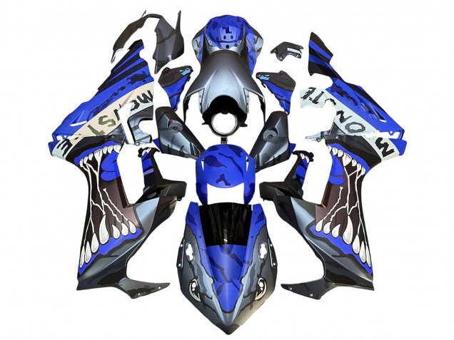 2017-2023 Honda CBR1000RR Motorcycle Fairings - Blue Grey Glossy Black Monster Canada