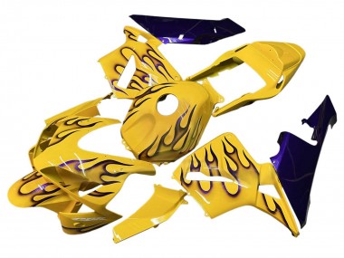 Online 2003-2004 Honda CBR600RR Motorcycle Fairings - Yellow Black Flame Canada