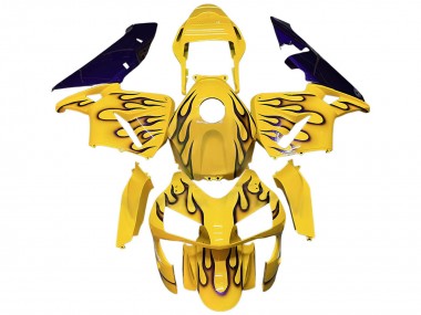 Online 2003-2004 Honda CBR600RR Motorcycle Fairings - Yellow Black Flame Canada
