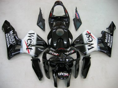 Online 2005-2006 Honda CBR600RR Motorcycle Fairings - Glossy Black White West Canada