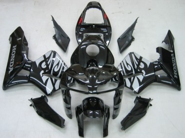 Online 2005-2006 Honda CBR600RR Motorcycle Fairings - Glossy Black Grey Flame Canada