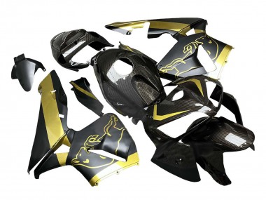 Online 2005-2006 Honda CBR600RR Motorcycle Fairings - Black Gold Carbon Fiber Canada