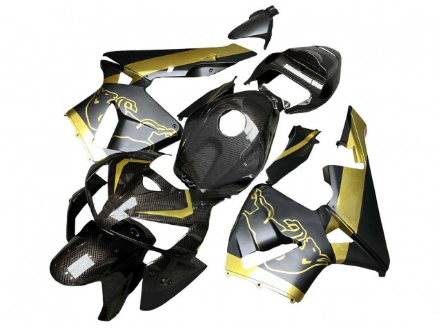 2005-2006 Honda CBR600RR Motorcycle Fairings - Black Gold Carbon Fiber Canada