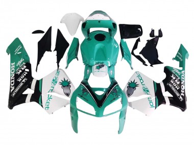 Online 2005-2006 Honda CBR600RR Motorcycle Fairings - Light Green White Glossy Black Joe Rocket Canada