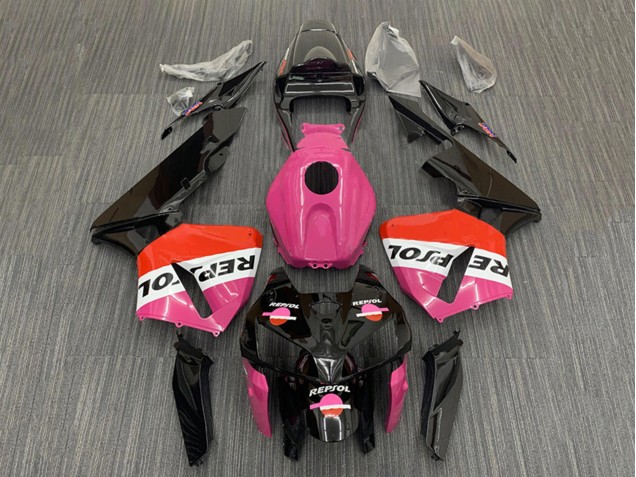 2005-2006 Honda CBR600RR Motorcycle Fairings - Pink Red Black Repsol Canada