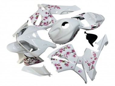 Online 2005-2006 Honda CBR600RR Motorcycle Fairings - White with Cherry Blossom Canada