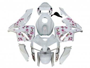 Online 2005-2006 Honda CBR600RR Motorcycle Fairings - White with Cherry Blossom Canada