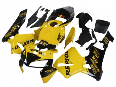 Online 2005-2006 Honda CBR600RR Motorcycle Fairings - Yellow Black Repsol Canada