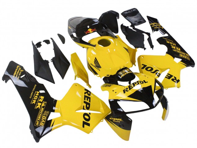 2005-2006 Honda CBR600RR Motorcycle Fairings - Yellow Black Repsol Canada