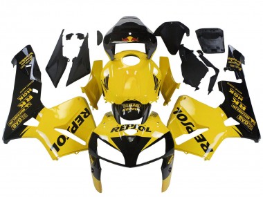 Online 2005-2006 Honda CBR600RR Motorcycle Fairings - Yellow Black Repsol Canada