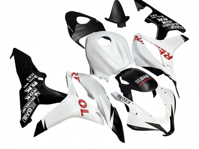 2007-2008 Honda CBR600RR Motorcycle Fairings - White Matte Black Red Repsol Canada